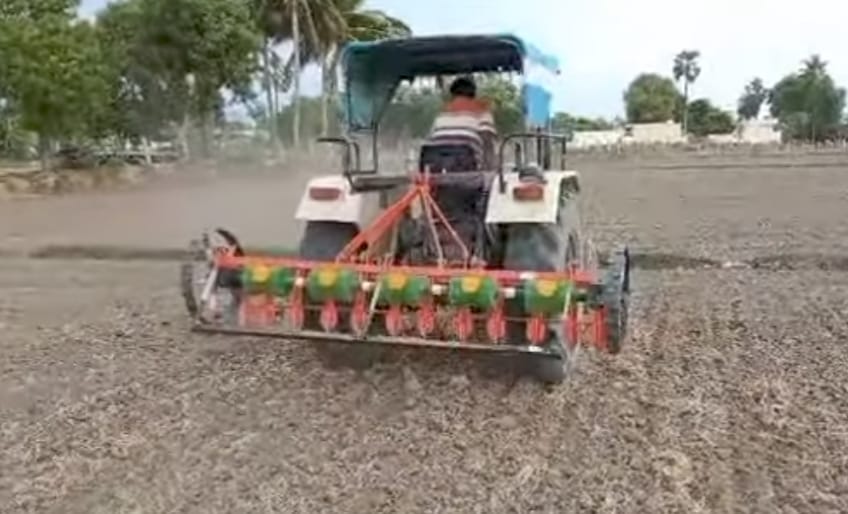 Drum seeder with cultivator